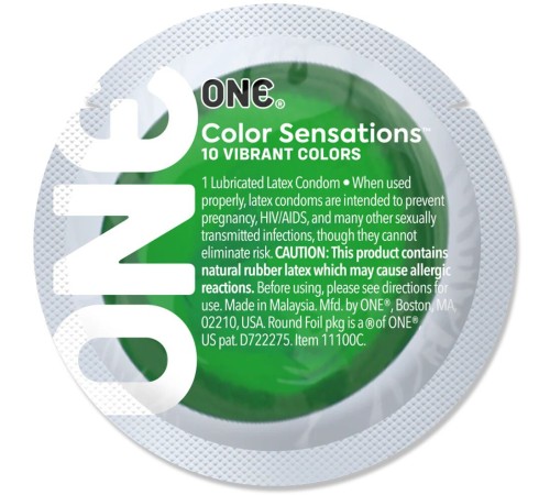 Презерватив ONE Color Sensations - ONE with nature (Emerald) 1 шт