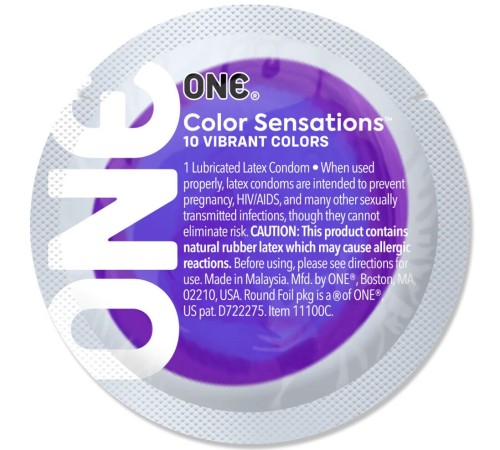 Презерватив ONE Color Sensations - Pick ONE (Purple) 1 шт