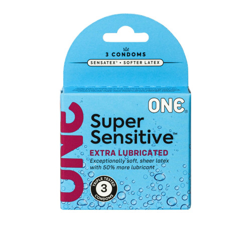 Презервативи ONE Super Sensitive 3 шт, картонна коробка