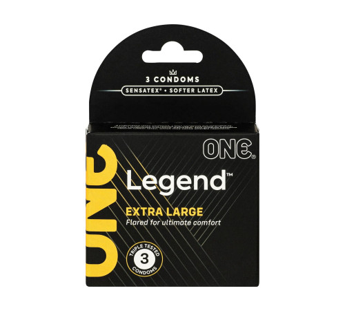 Презервативи ONE Legend Extra Large 3 шт, картонна коробка