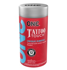 Презервативи ONE Tattoo Touch 12 шт, подарункова упаковка тюб