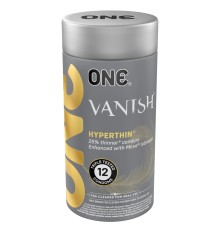 Презервативи ONE Vanish Hyperthin 12 шт, подарункова упаковка тюб