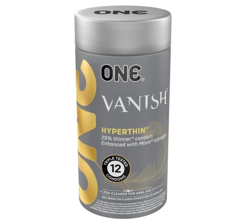 Презервативи ONE Vanish Hyperthin 12 шт, подарункова упаковка тюб