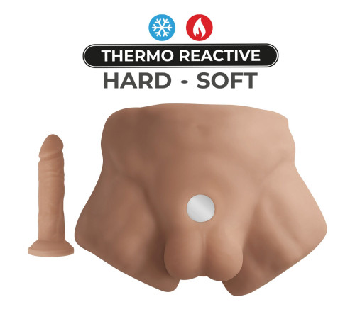 Півторс з фалоімітатором на присосці SilexD Apollo S Male Torso Caramel