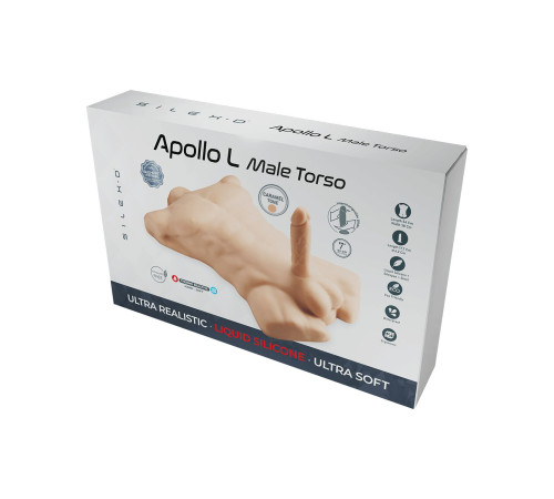 Торс з фалоімітатором на присосці SilexD Apollo L Male Torso Caramel