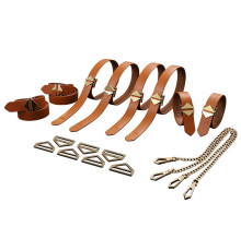 Набір із 8 ременів для зв'язування LOCKINK 8-Bondage-Straps Restraint Set - Brown