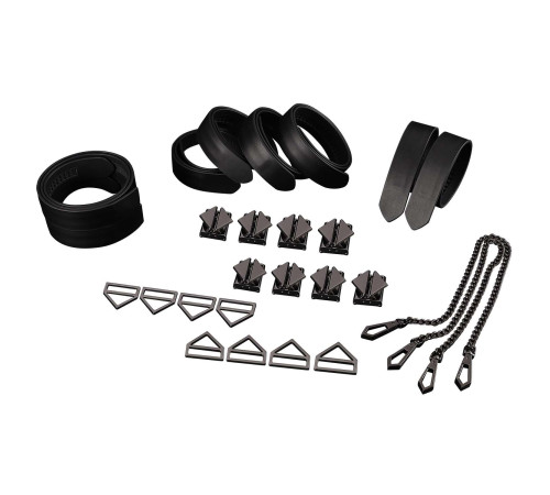 Набір із 8 ременів для зв'язування LOCKINK 8-Bondage-Straps Restraint Set - Black