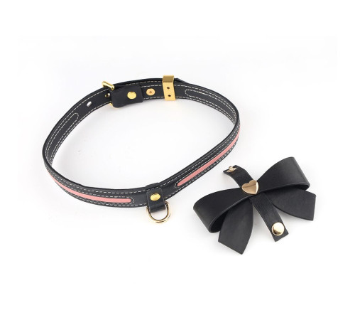 Повідець LOCKINK SEVANDA Love Heart Butterfly Leather Collar Set - Black