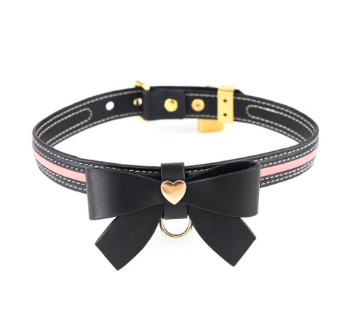 Повідець LOCKINK SEVANDA Love Heart Butterfly Leather Collar Set - Black