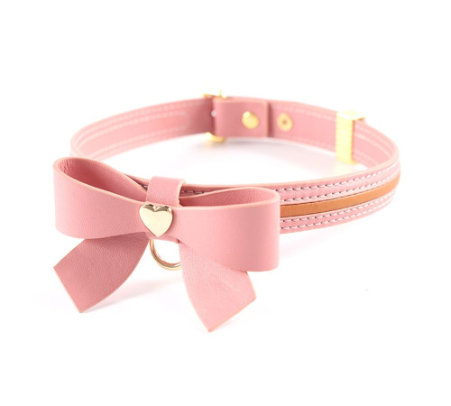 Повідець LOCKINK SEVANDA Love Heart Butterfly Leather Collar Set - Pink