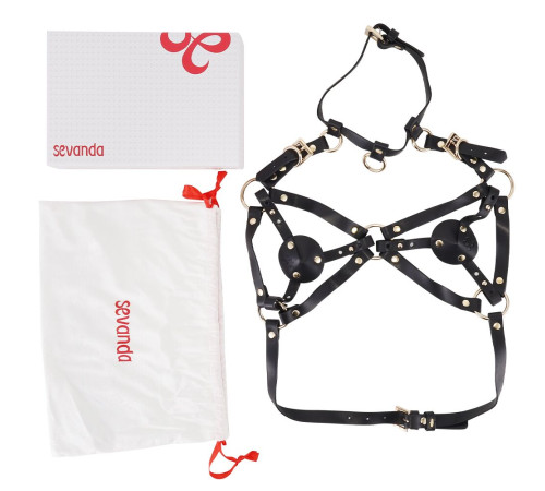 Портупея на груди LOCKINK SEVANDA Queen Chest Harness with Removable Bra