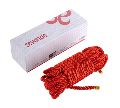 Мотузка для шибарі LOCKINK SEVANDA Shibari Pratice Rope Red, 8 метрів