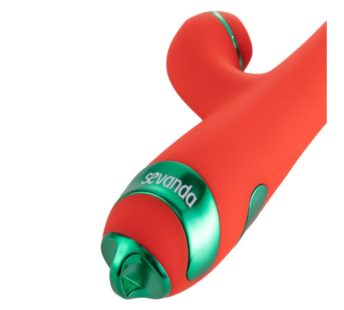 Вібратор-кролик з флогером LOCKINK SEVANDA Whip Vibrating Massage Wand - Red & Green