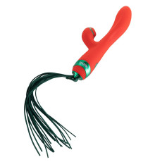 Вібратор-кролик з флогером LOCKINK SEVANDA Whip Vibrating Massage Wand - Red & Green