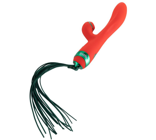 Вібратор-кролик з флогером LOCKINK SEVANDA Whip Vibrating Massage Wand - Red & Green