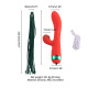 Вібратор-кролик з флогером LOCKINK SEVANDA Whip Vibrating Massage Wand - Red & Green