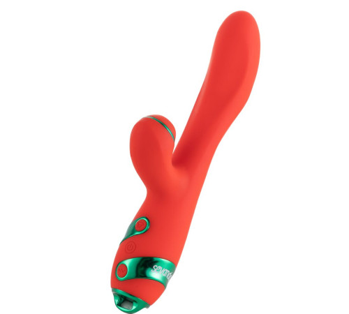 Вібратор-кролик з флогером LOCKINK SEVANDA Whip Vibrating Massage Wand - Red & Green