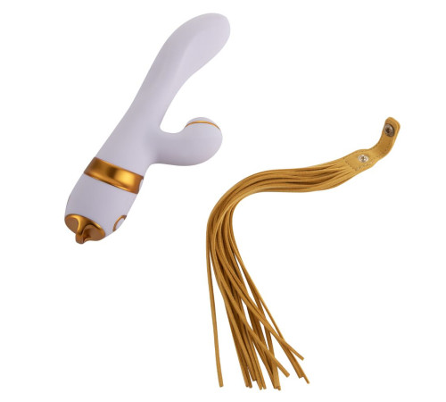 Вібратор-кролик з флогером LOCKINK SEVANDA Whip Vibrating Massage Wand - White & Golden