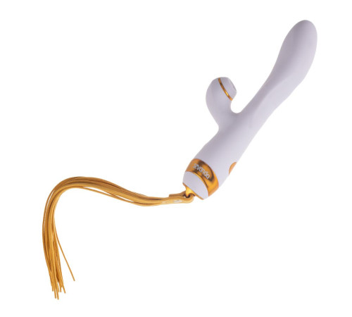 Вібратор-кролик з флогером LOCKINK SEVANDA Whip Vibrating Massage Wand - White & Golden