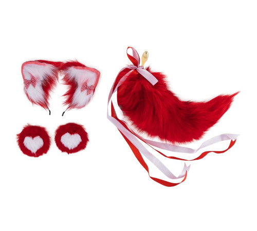 Анальна пробка з хвостом лисиці LOCKINK SEVANDA Red Vixen Set with Pear-shape Plug