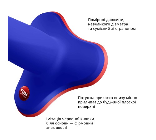 Фалоімітатор Fun Factory LIMBA FLEX S, синій, гнучкий, з ефектом пам’яті, підходить для точки G