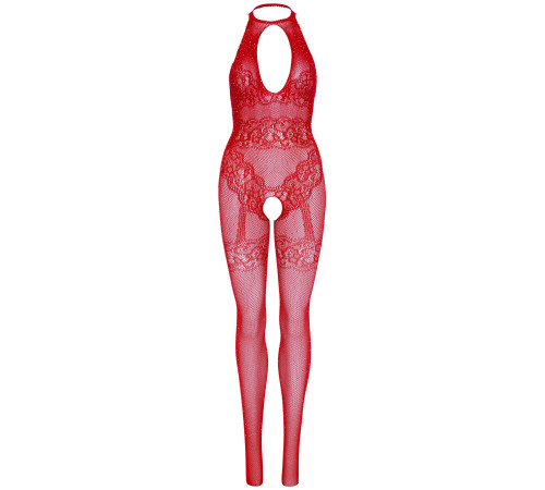 Бодістокінг Leg Avenue Rhinestone Lace and Net Bodystocking Red One Size