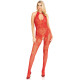 Бодістокінг Leg Avenue Rhinestone Lace and Net Bodystocking Red One Size