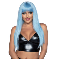 Довга блакитна перука Leg Avenue Long straight bang wig Blue, гладенька, 61 см