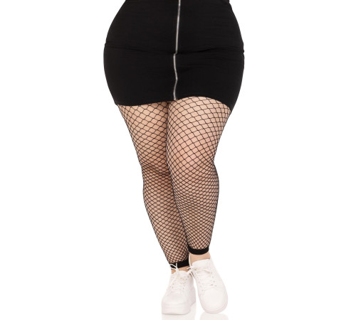 Панчохи Leg Avenue Industrial Net footless tights Black 1X/2X