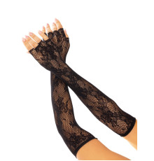 Мітенки Leg Avenue Lace Opera Length Fingerless Gloves Black