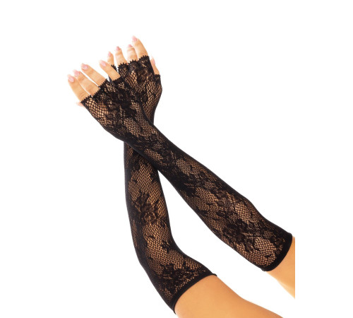 Мітенки Leg Avenue Lace Opera Length Fingerless Gloves Black