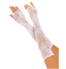 Мітенки Leg Avenue Lace Opera Length Fingerless Gloves White