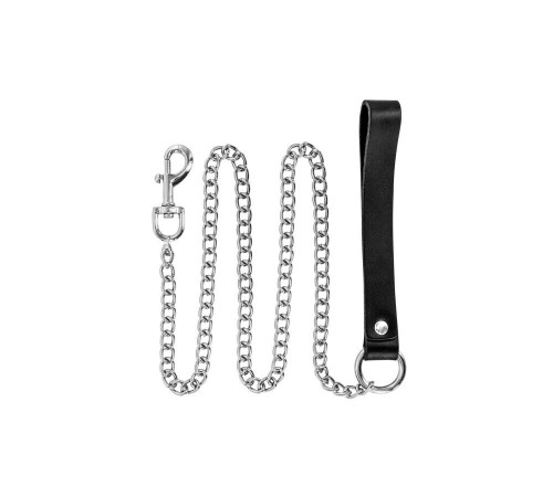 Повідець Fetish Tentation Premium Metal leash with cowhide leather wrist 115 см