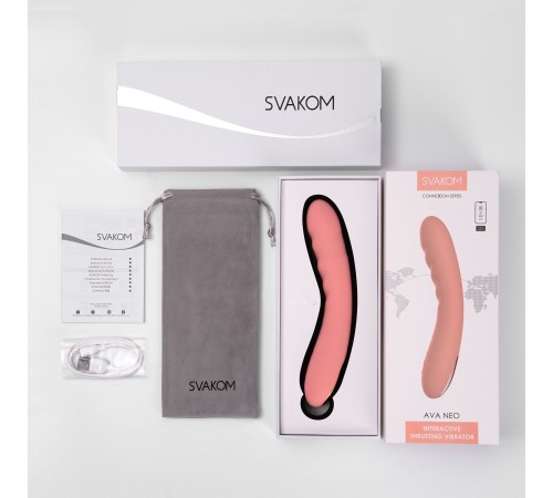 Смарт-вібратор з пульсацією Svakom Ava Neo Peach Pink, 15 режимів роботи, водонепроникний