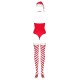 Боді Obsessive Kissmas teddy red S/M