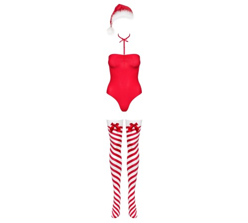 Боді Obsessive Kissmas teddy red S/M