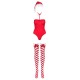 Боді Obsessive Kissmas teddy red S/M