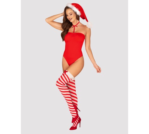 Боді Obsessive Kissmas teddy red L/XL