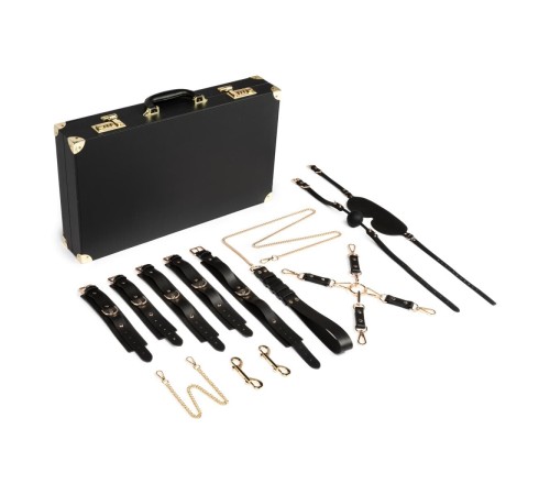 Набір для BDSM Bedroom Fantasies: Bondage Suitcase 13 Pcs - Cow Leather