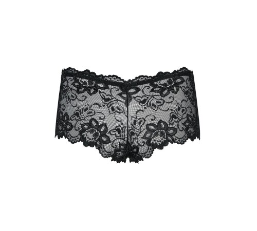 (SALE) Мереживні трусики-шортики Obsessive Idillia shorties black L/XL