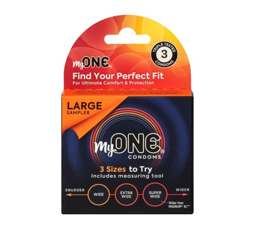 Презервативи MyONE Large Sampler 3 шт, картонна коробка