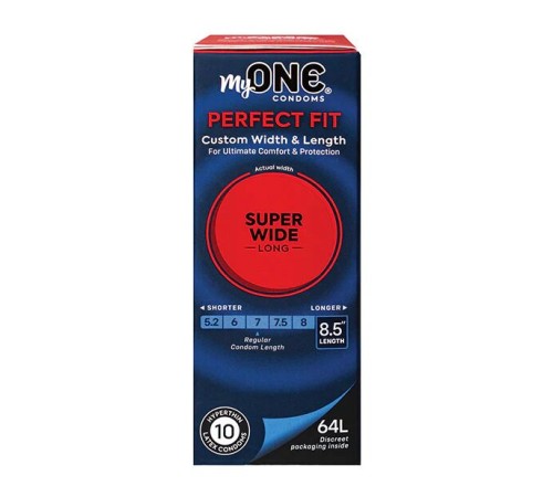 Презервативи MyONE Super Wide & Long 10 шт, картонна коробка