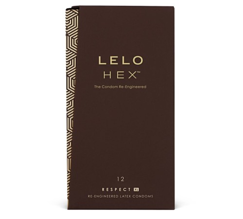 Презервативи LELO HEX Condoms Respect XL 12 Pack, тонкі та суперміцні, збільшений розмір