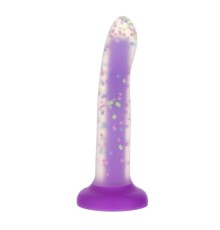 Фалоімітатор, що світиться в темряві, ADDICTION Rave 8″, Glow in the Dark Dildo Purple Confetti, 20,3 см