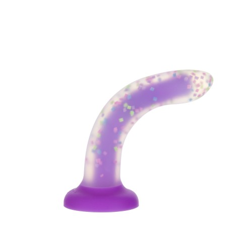 Фалоімітатор, що світиться в темряві, ADDICTION Rave 8″, Glow in the Dark Dildo Purple Confetti, 20,3 см