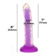 Фалоімітатор, що світиться в темряві, ADDICTION Rave 8″, Glow in the Dark Dildo Purple Confetti, 20,3 см