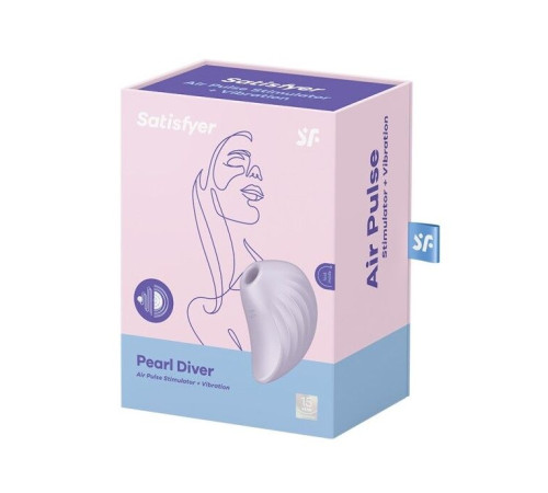 Вакуумний кліторальний стимулятор із вібрацією Satisfyer Pearl Diver Violet