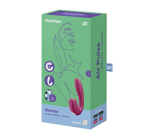 Вакуумний смарт-вібратор Satisfyer Sunray Berry, 4 положення стовбура