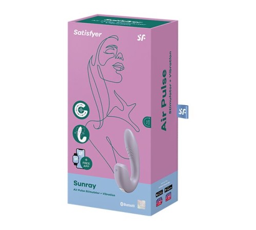 Вакуумний смарт вібратор Satisfyer Sunray Lilac, 4 положення стовбура