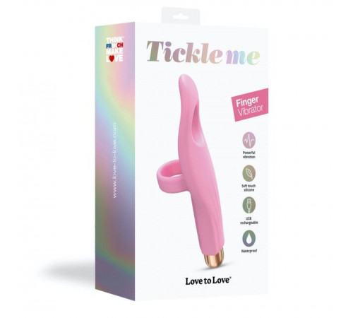 Вібратор на палець Love To Love Tickle me - BABY PINK перезаряджається, 3 варіанти використання